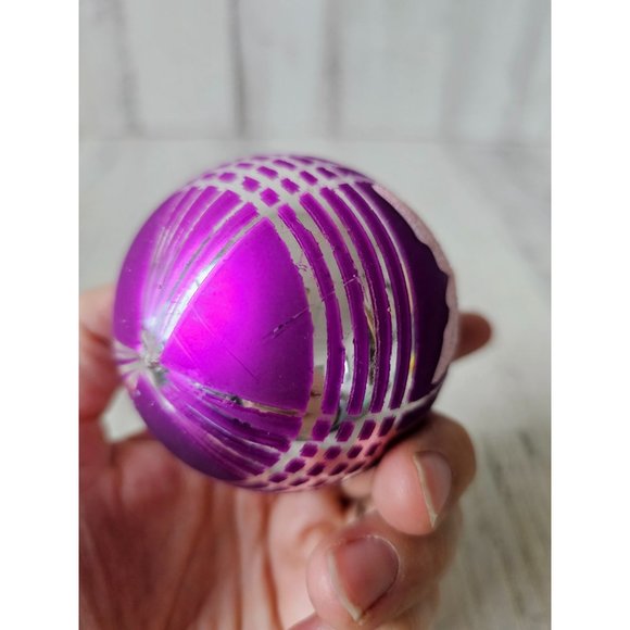 Radko shiny Brite purple leaf teardrop vintage ornament Xmas tree - Picture 8 of 9